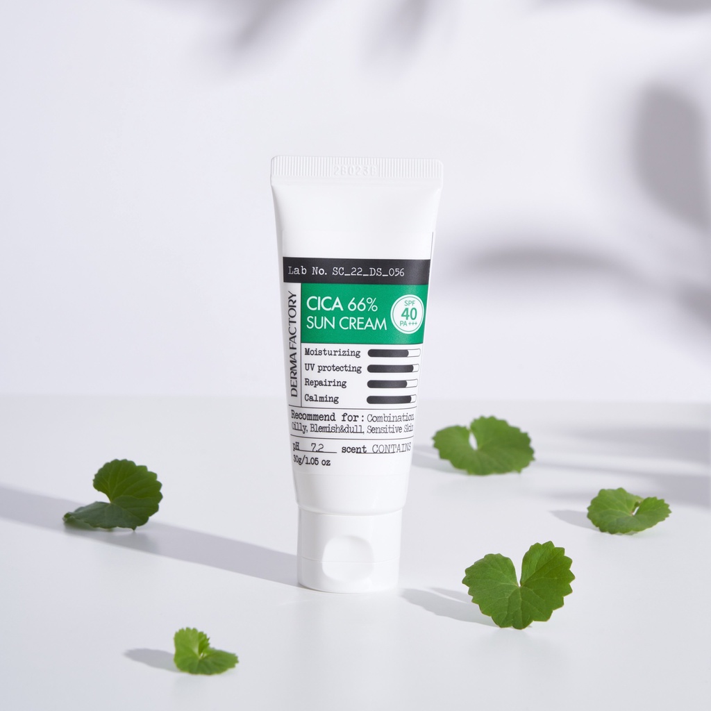 Kem chống nắng rau má  Derma Factory CICA 66% Suncream 30g