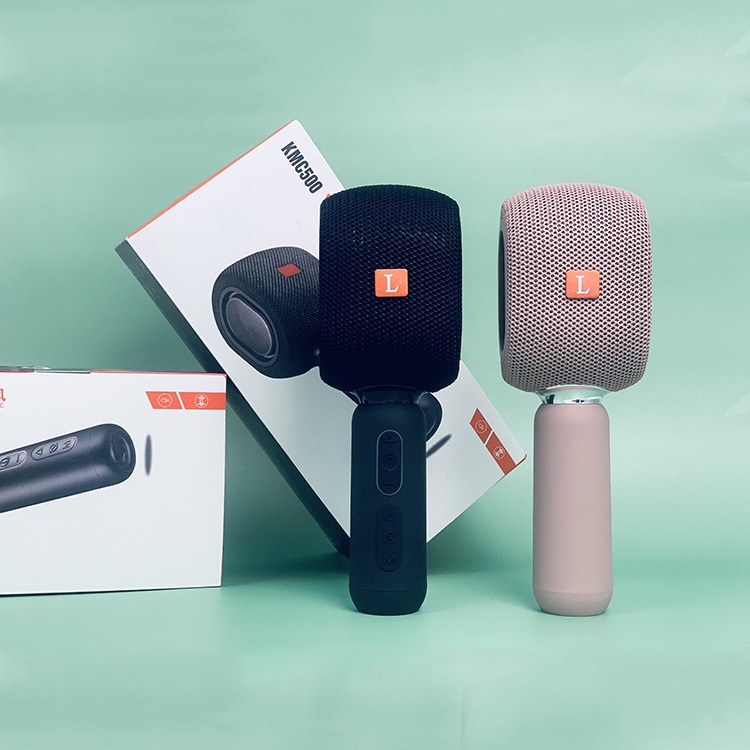 Micro Hát Karaoke Bluetooth Floveme L KMC500 - Phiên Bản Kèm Loa Cao Cấp - Công Suất 12W - Âm Thanh Trong Trẻo