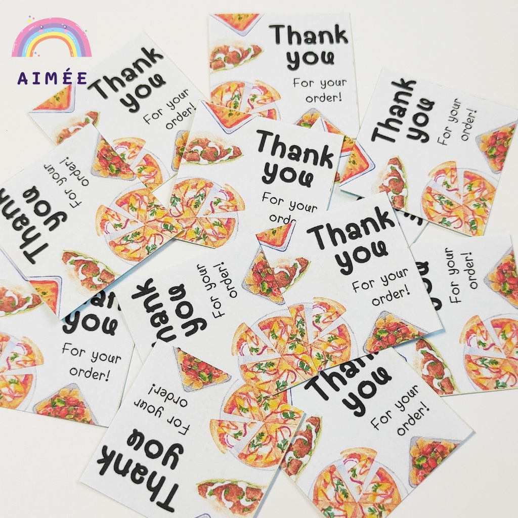 Sticker, nhãn dán nhiều màu sắc | Thank you, cảm ơn, dán niêm phong, gói quà, hộp carton | Aimee