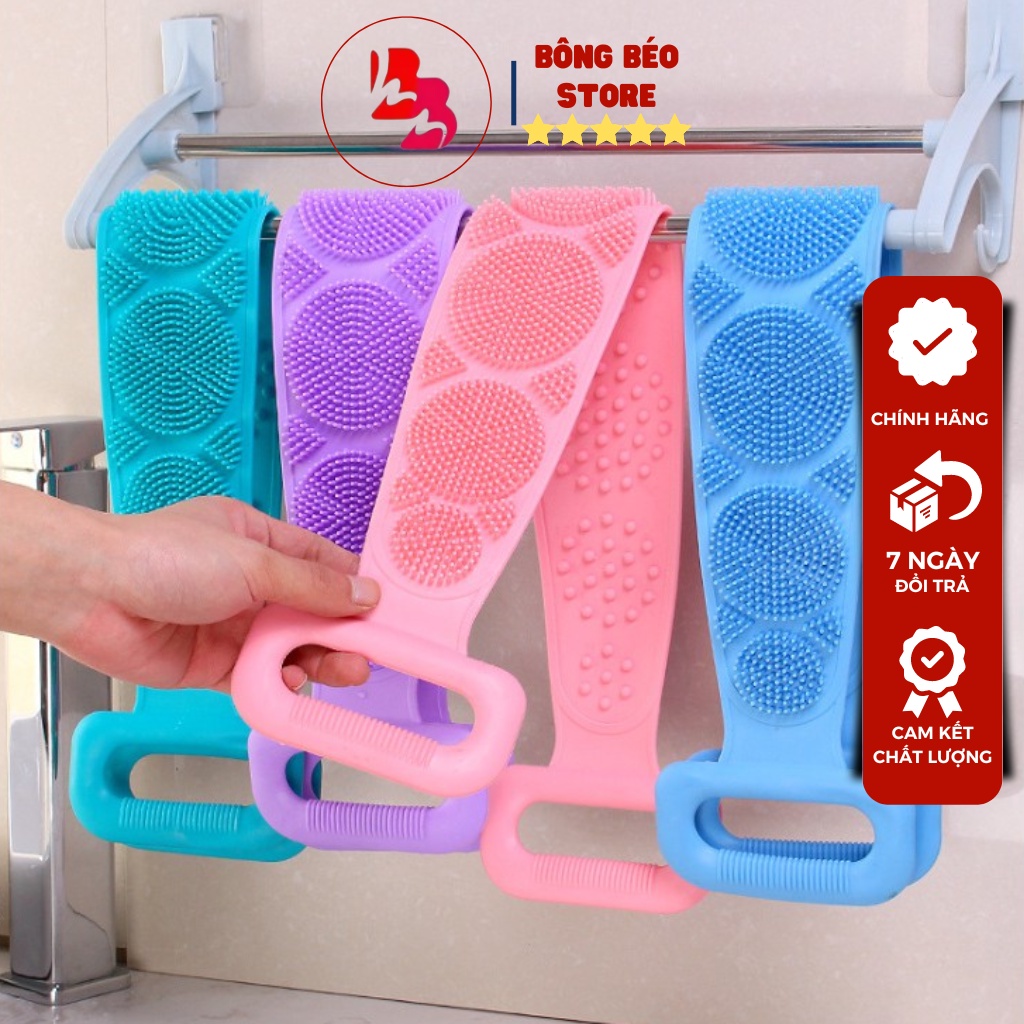 Dây tắm cọ, chà lưng 2 mặt bằng silicon đa năng ( màu ngẩu nhiên)