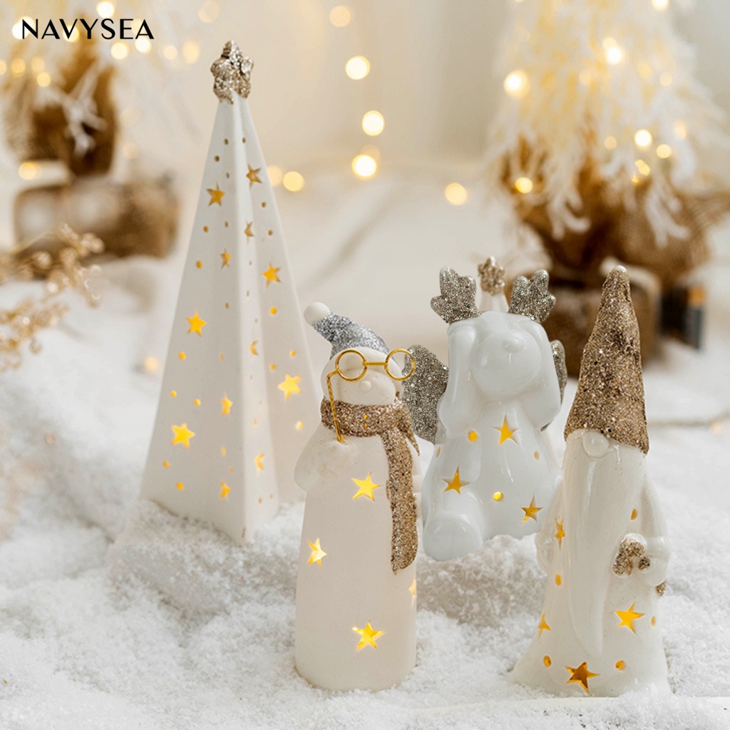 Cây Thông Noel Bằng Gốm Có Đèn Phát Sáng Đẹp Mắt