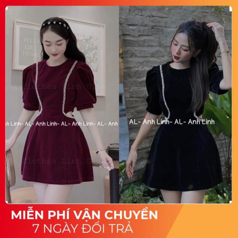 𝗩𝗶𝗱𝗲𝗼 𝗔̉𝗻𝗵 𝗧𝗵𝗮̣̂𝘁 ✔ VÁY NHUNG VIỀN NHỮ KHOÉT EO CÁ TÍNH