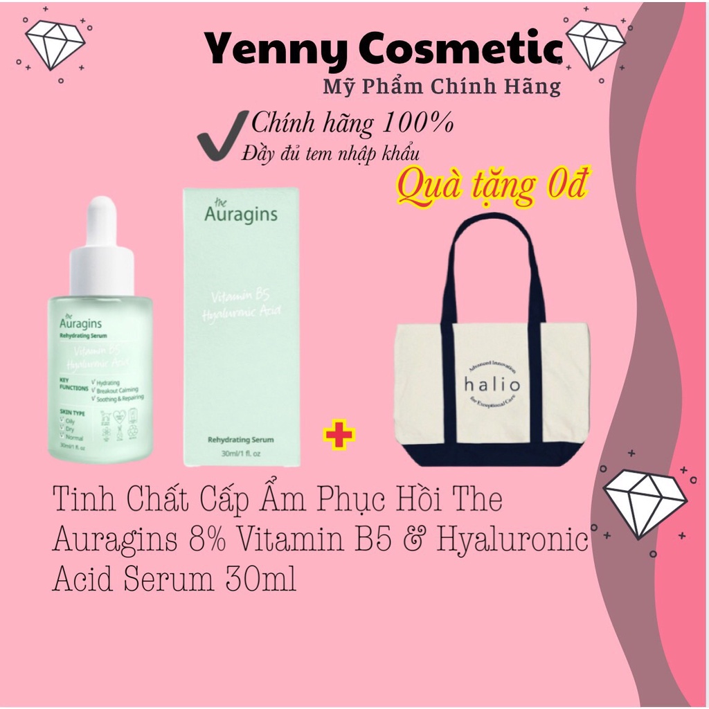 Tinh Chất Cấp Ẩm Phục Hồi The Auragins 8% Vitamin B5 & Hyaluronic Acid Serum 30ml