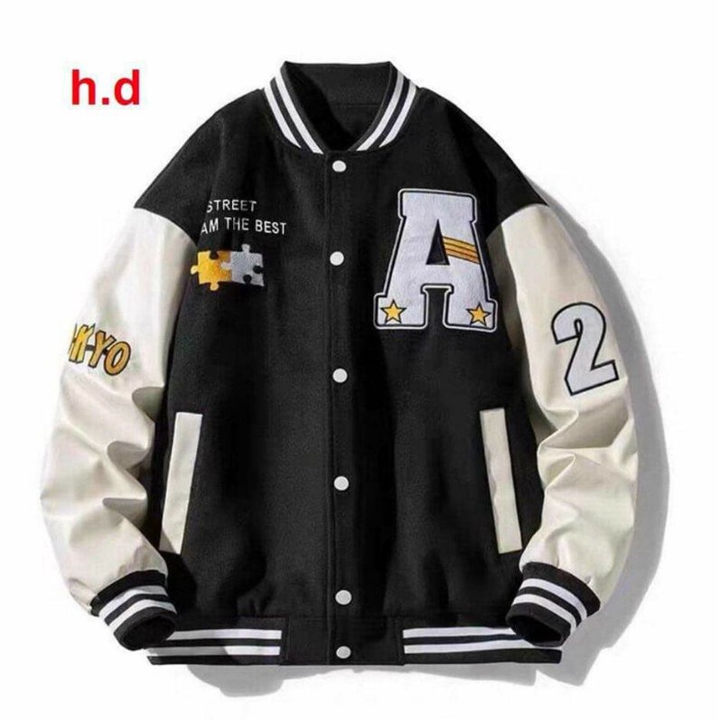 Áo Khoác Bomber A SAO Mảnh Ghép 3 màuJacket Unisex Chất nỉ cottonÁo Bóng Chày Phong cách Thể thao