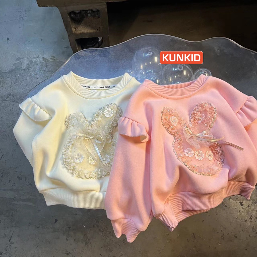 Áo nỉ bé gái siêu ấm hàng Quảng Châu - Áo nỉ nhung cho bé Kun kid