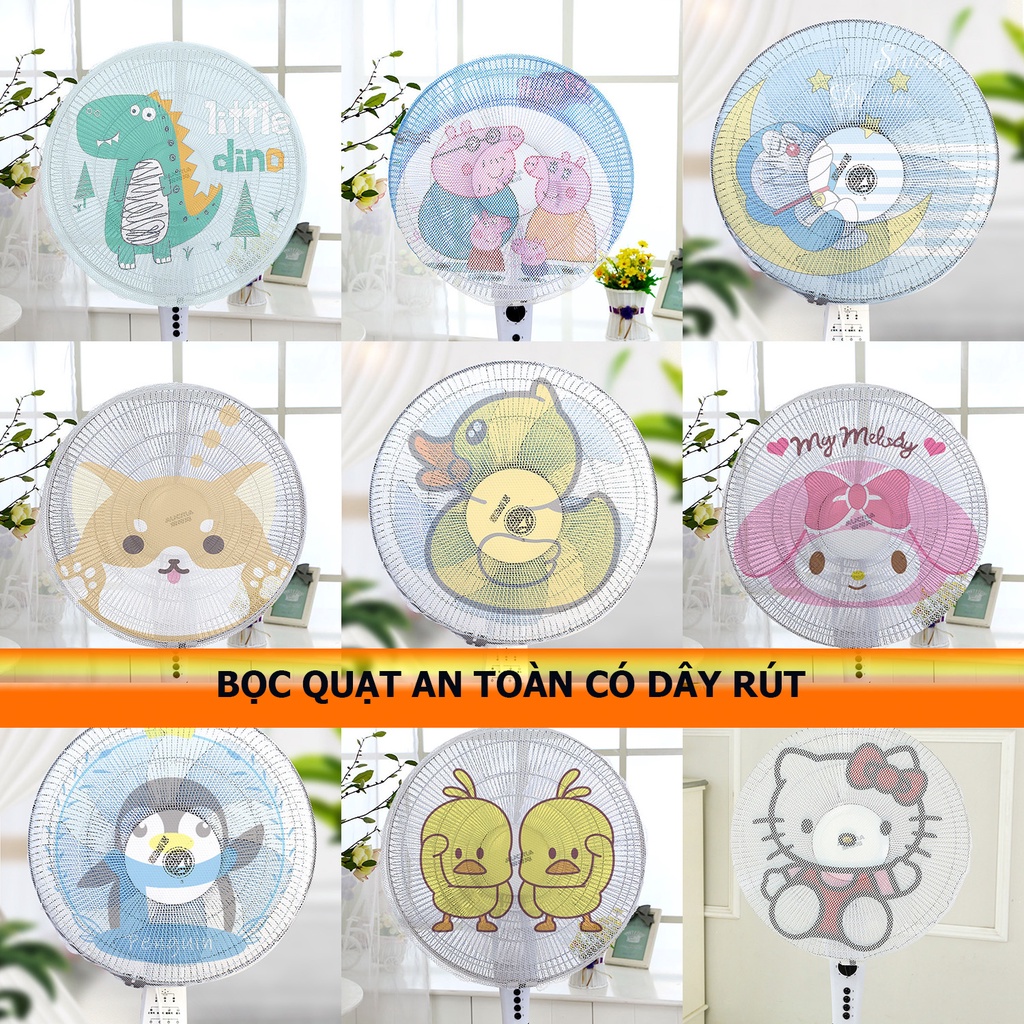Lưới bọc quạt an toàn cho bé khỏi chấn thương họa tiết ngộ nghĩnh