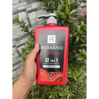 Tắn gội 2in1  Romano 650g Attitude (đỏ) mới