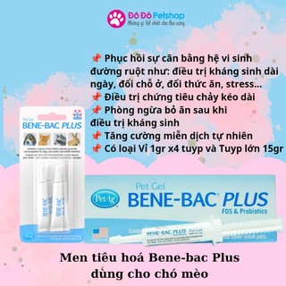 BENE-BAC PLUS - MEN TIÊU HÓA DẠNG GEL CHO CHÓ MÈO