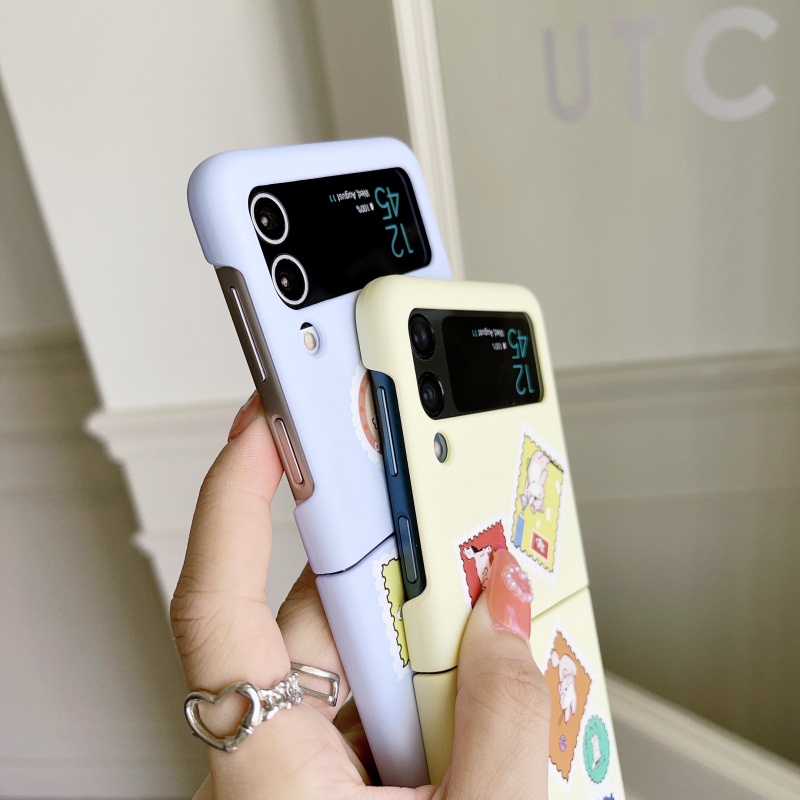 Ốp Điện Thoại Họa Tiết Hoạt Hình Cinnamoroll Melody Gấp Gọn Chống Va Đập Cho Samsung Galaxy Z Flip 3 Z Flip 4