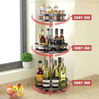 Giá để gia vị xoay 360 đa năng, kệ để gia vị nhà bếp