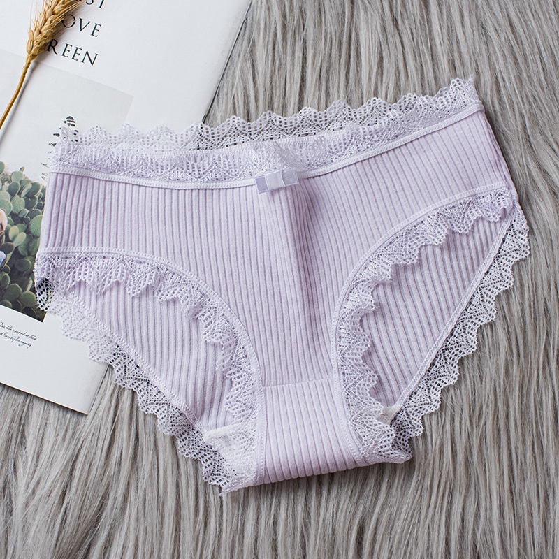 Quần nót nữ cotton viền ren gân tăm KIMCHIBIKINI Lót nữ hoạ tiết sexy xinh đẹp điệu đà dễ thương QL150
