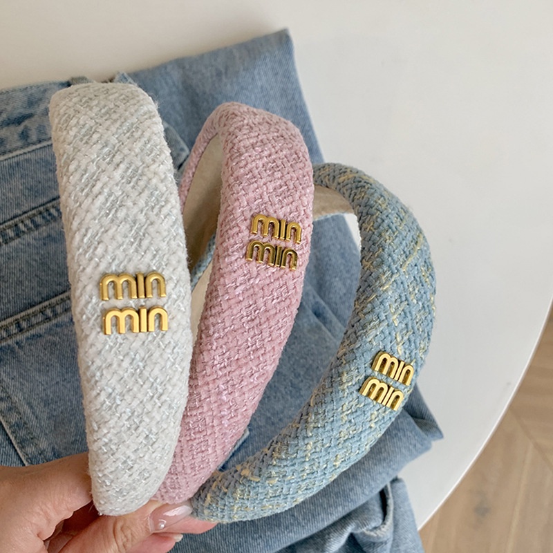 Băng Đô Cài Tóc Bản Rộng In Chữ Thời Trang Thu Đông Phong Cách Mới Cho Nữ