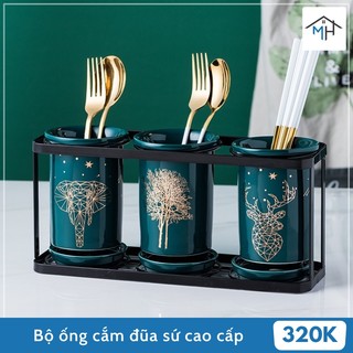 Bộ ống cắm đũa sứ cao cấp