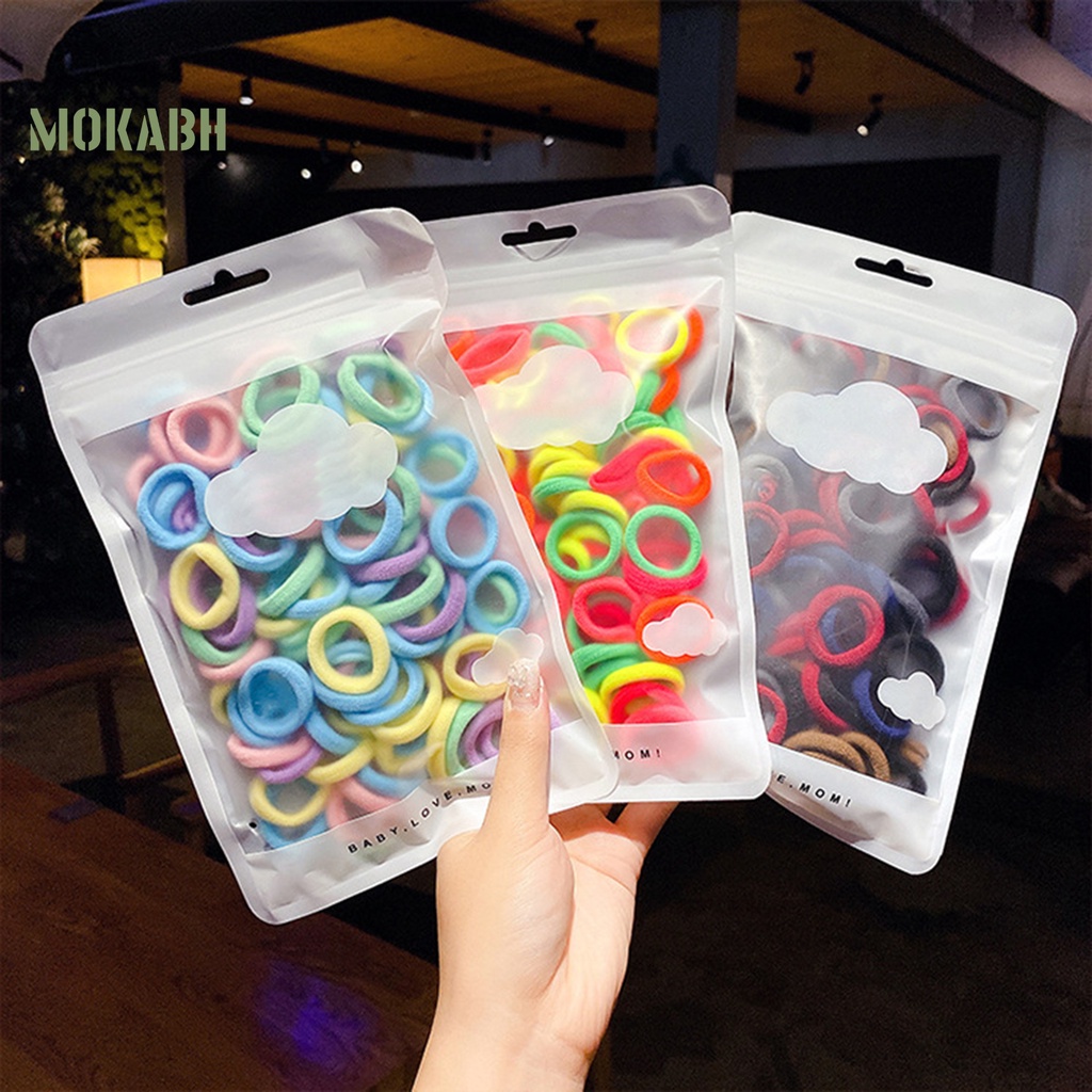 1 Túi Dây Buộc Tóc Co Giãn Mềm Mại Nhiều Màu Sắc Đáng Yêu Tinh Tế Có Thể Tái Sử Dụng Cho Nữ