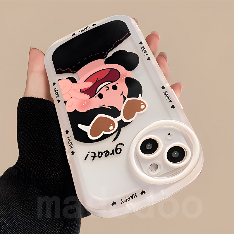 Clear Casing For iPhone 14 13 Pro Max 12 11 XR X XS 7 8 Plus SE 2020 11ProMax XsMax 7+ 8+ Cute Boy Girl Couples High Quality Cartoon Tpu Airbag Shockproof Soft Phone Case Cover DYJ 11