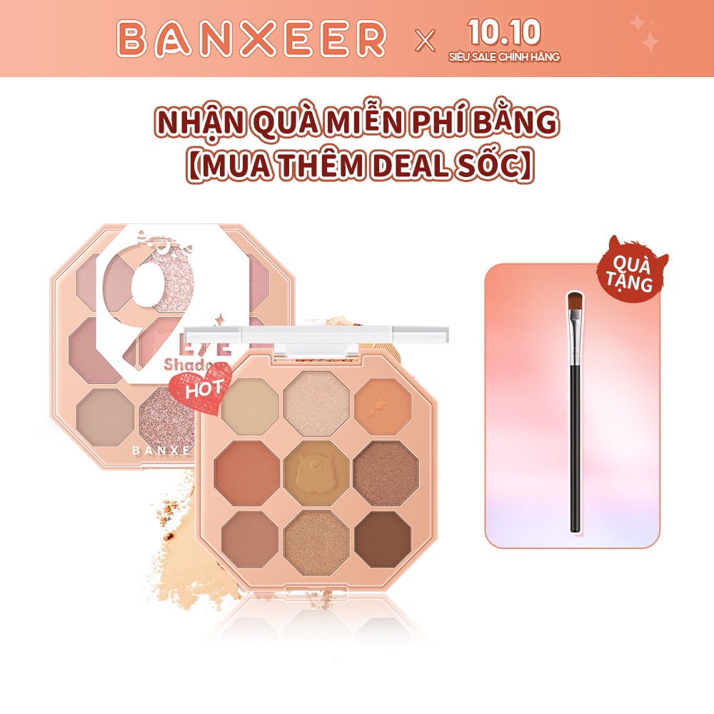 Bảng Phấn Mắt BANXEER 9 Màu Sắc Tông Lì Và Lấp Lánh 74g