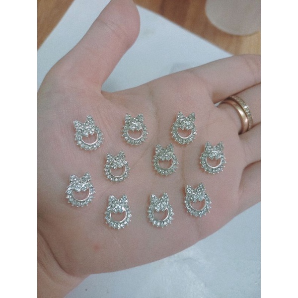 Cham nail cao cao cấp gắn móng,cham nơ tròn đính đá