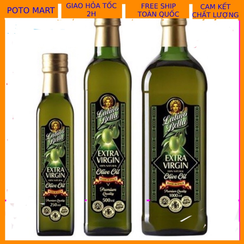 Dầu Oliu Nguyên Chất Latino Bella Extra Virgin Olive Oil 250ml, 500ml, 1000ml, Pomace 1L