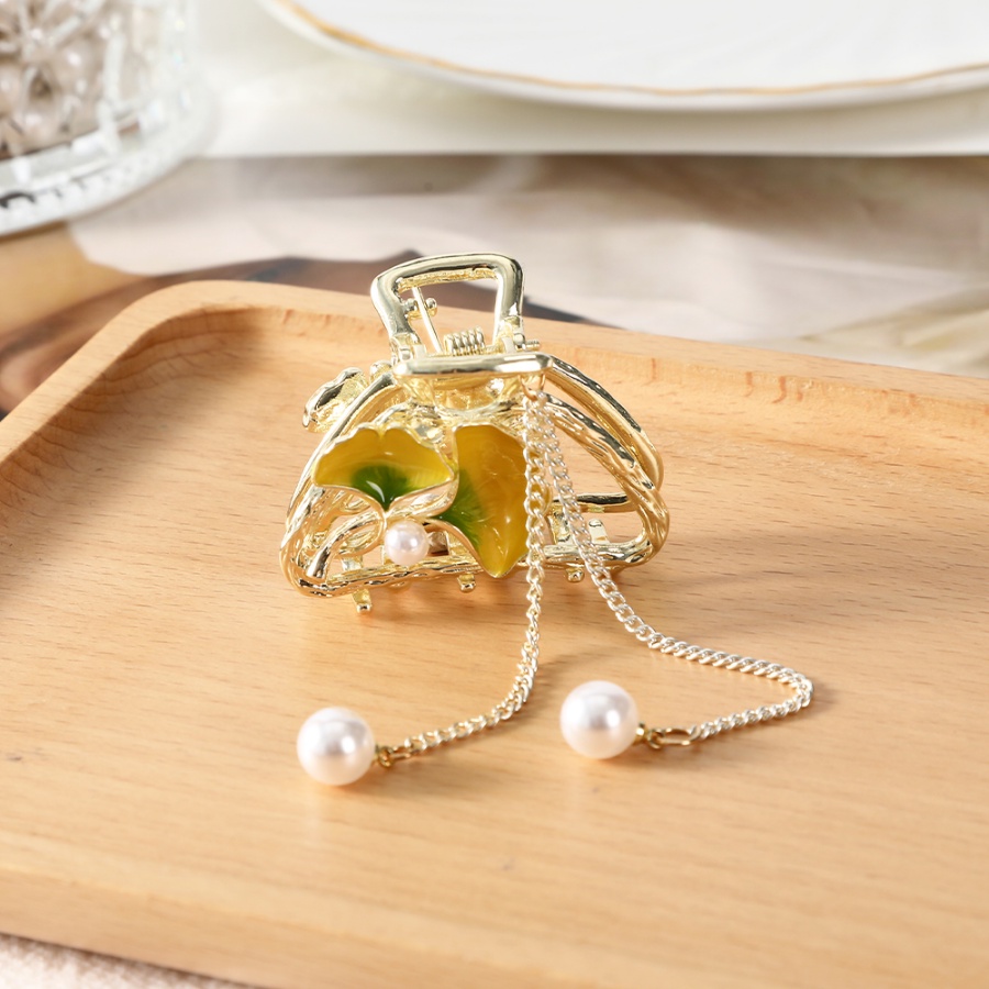 Kẹp Tóc Dạng Chuỗi Hạt Phối Hoa Và Tua Rua Bằng Hợp Kim Dễ Thương Cho Bé Gái