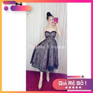Đầm xoè 2 dây ren phối màu lót trong siêu xinh TRIPBLE T DRESS - size M/L - MS384V