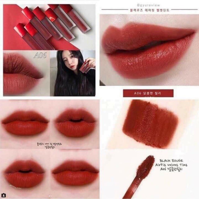 Son Kem Black Rouge Air Fit Velvet Tint Màu A06/A12