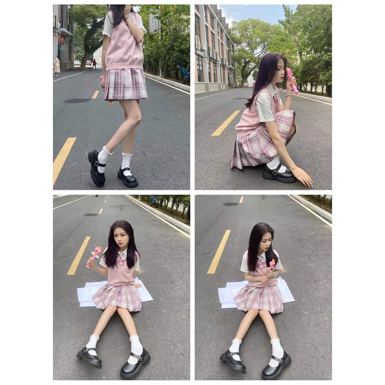 Giày Búp Bê Da Mũi Tròn Phong Cách Nhật Bản Thời Trang Mùa Hè Dành Cho Nữ Size 35-43 / 41 / 42