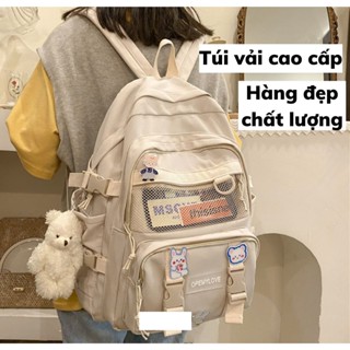 Balo nữ đi học thời trang TẶNG móc Gấu Hàn quốc vừa laptop 15.6 inch giá rẻ T05
