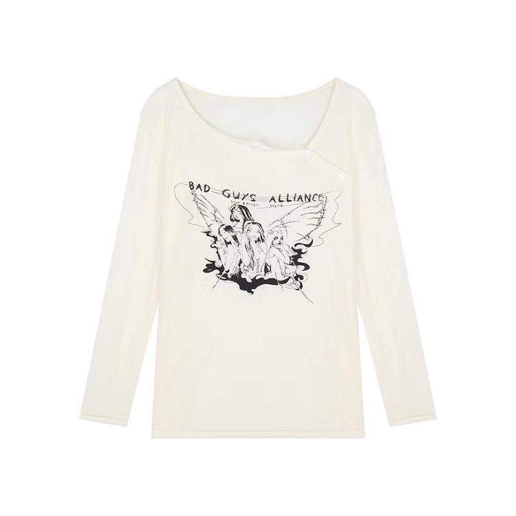 Áo Thun Tay Dài Cổ Tròn In Hình Mật Ong Mẫu Mới 2022 Dành Cho Bạn Nữ