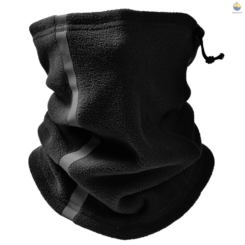 Adjustable Fleece Neck Gaiter Warmer Reflective Safety Face Cover Winter Warm Outdoor Sport Scarf for Men and Women Skiing Cycling Running