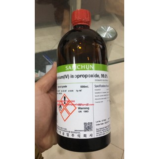 Hóa chất titanium isopropoxide 99% cas 546-68-9; chai 500ml hàng samchum hàn quốc