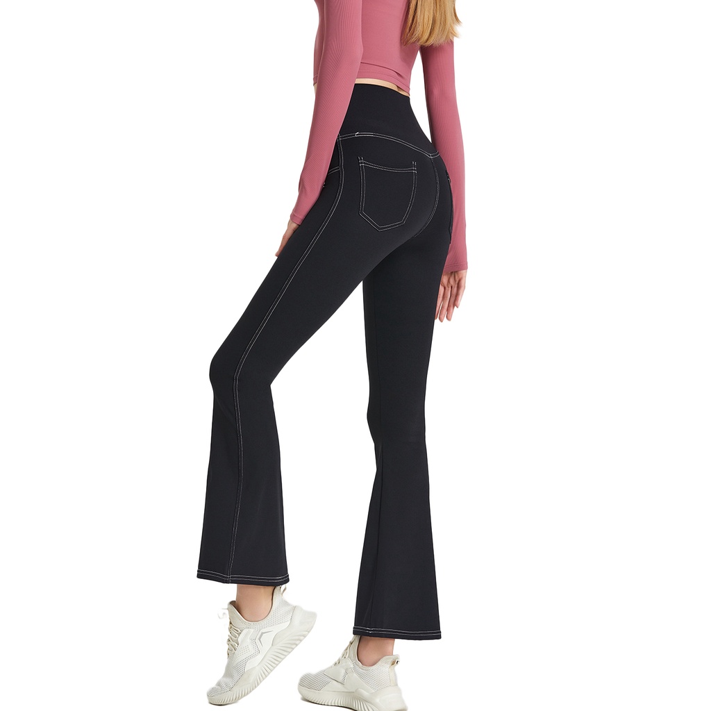 Wmuncc Quần Legging Ống Loe Lưng Cao Nâng Hông Tập Yoga Thể Hình Dành Cho Nữ