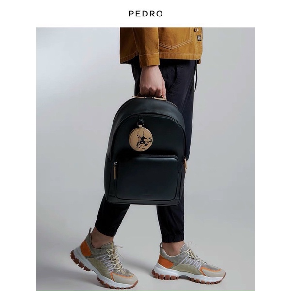 Balo nam Pedr0 Casual Backpack kèm ví tròn da thật