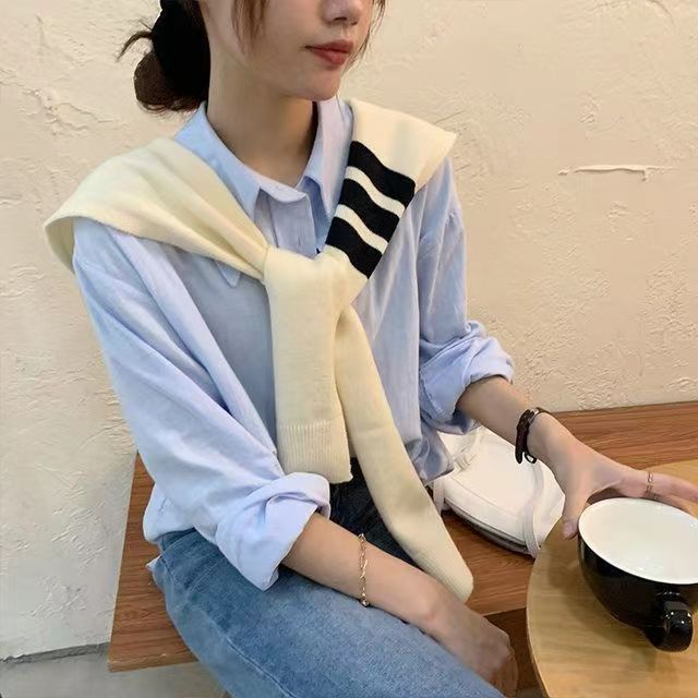Ốp Điện Thoại Dệt Kim Bốn Sọc Nhỏ Bảo Vệ Vai Phong Cách Xuân Thu Cho Cặp Đôi