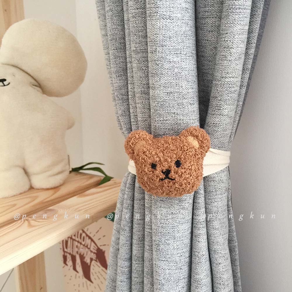 Dây Cột Rèm Cửa Hình Gấu Hoạt Hình Ba Chiều Phong Cách Bắc Âu Dành Cho Trẻ Em