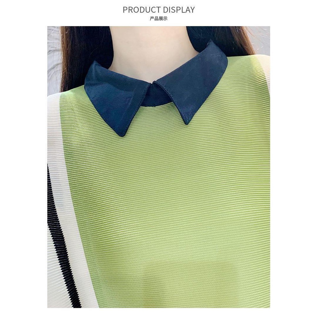 Đầm POLO Tay Ngắn Xếp Ly Dáng Ôm Thời Trang Mùa Hè 2022 Kích Thước Lớn Phong Cách Mới Cho Nữ