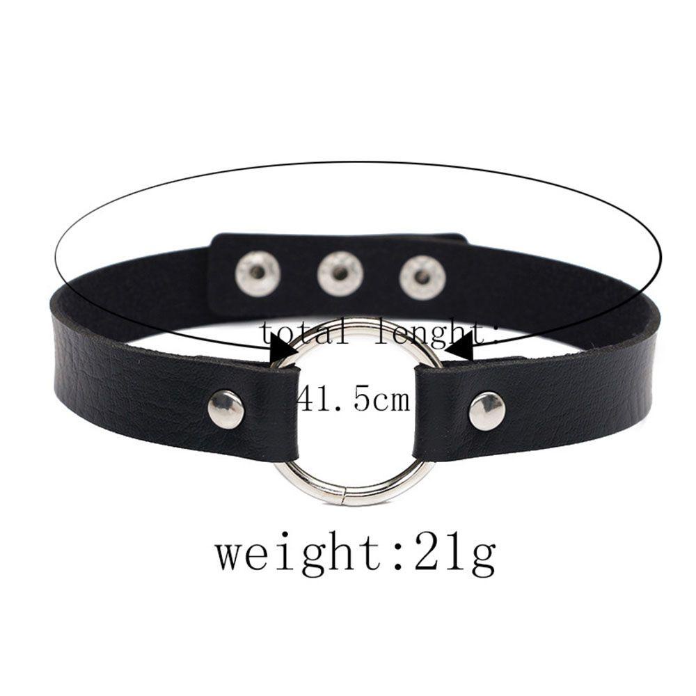 ANEMONE Vòng cổ Da PU Đính Đinh Tán Phong Cách Gothic Punk