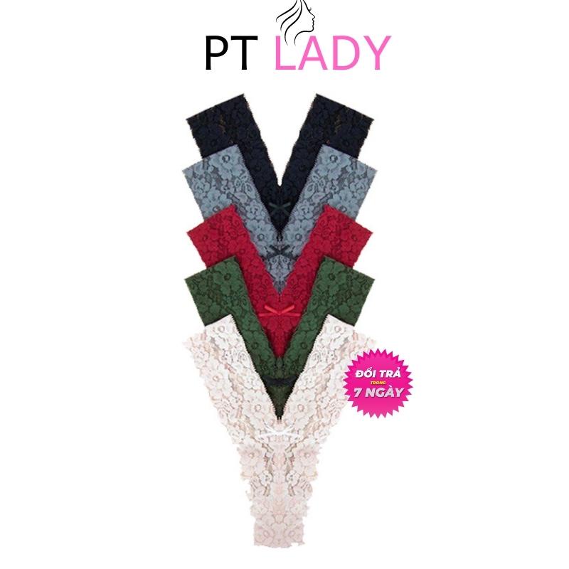Quần Lọt Khe Nữ Ren Chữ Y Sexy Gợi Cảm Màu Trơn Đẹp Thời Trang Freesize 45-65kg PT Lady 5QLLKT