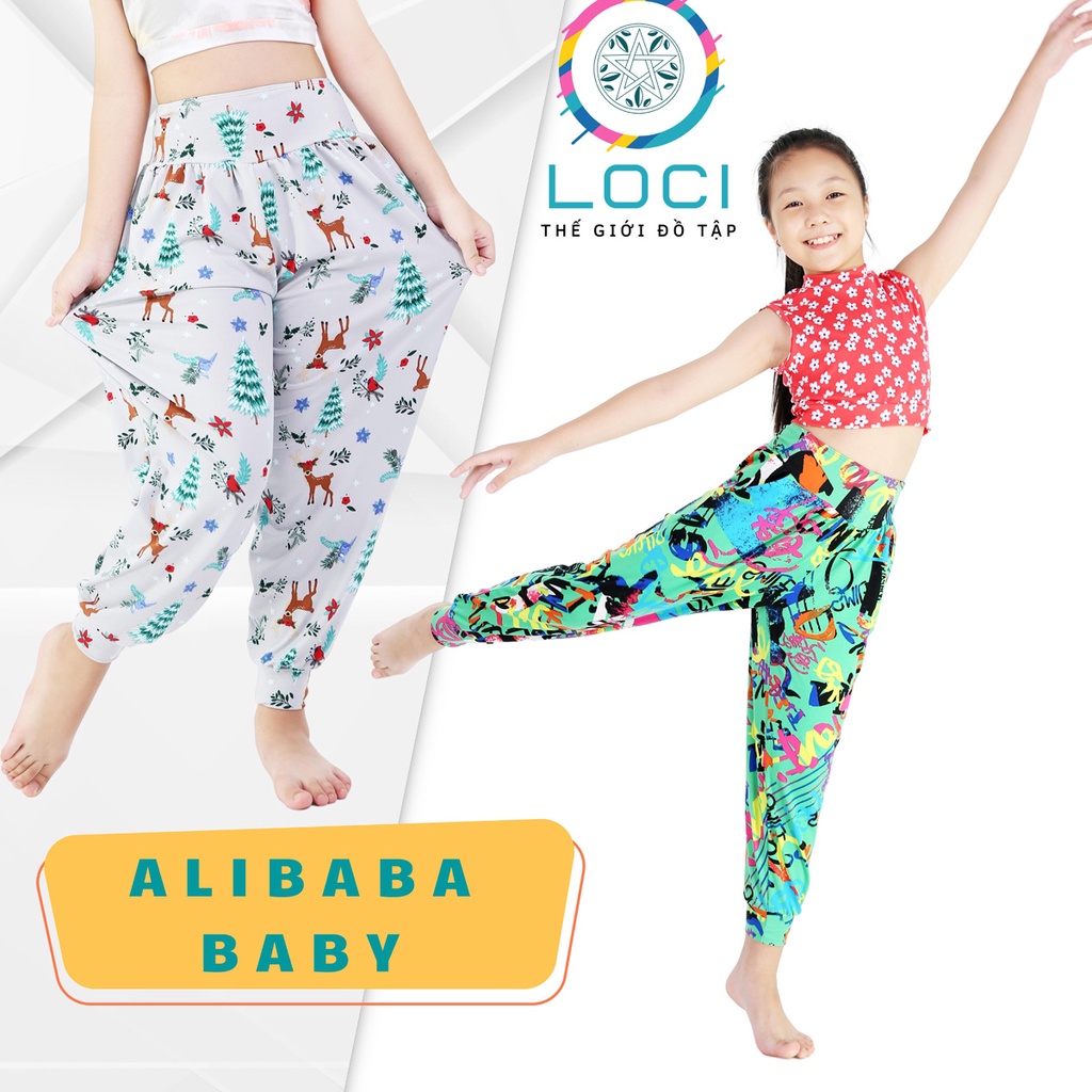 Quần tập alibaba yoga dáng bom cho bé năng động với màu sắc cá tính
