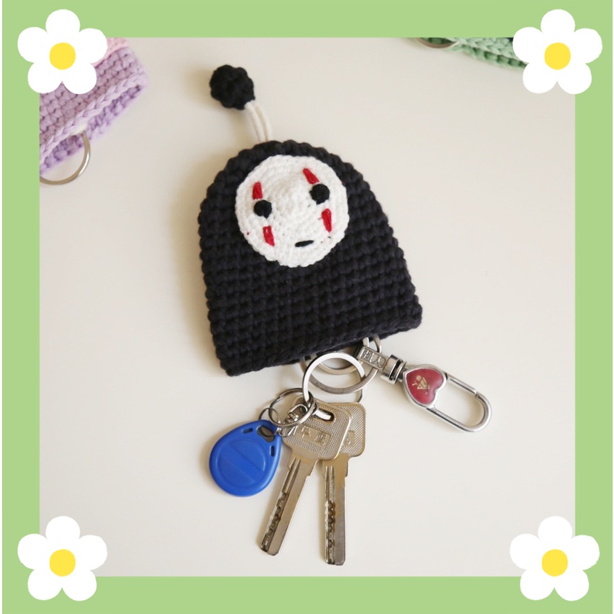 Móc Chìa Khóa Hình Búp Bê Hoạt Hình Bằng Len Dệt Thủ Công Dễ Thương