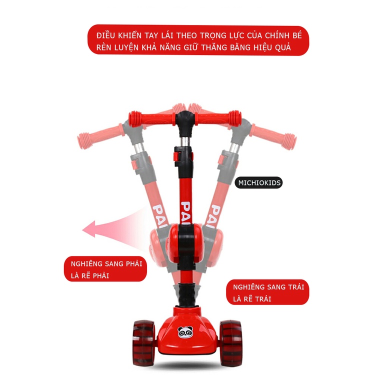 Xe trượt scooter 3 in 1 3 bánh phát sáng có đèn có nhạc cho bé