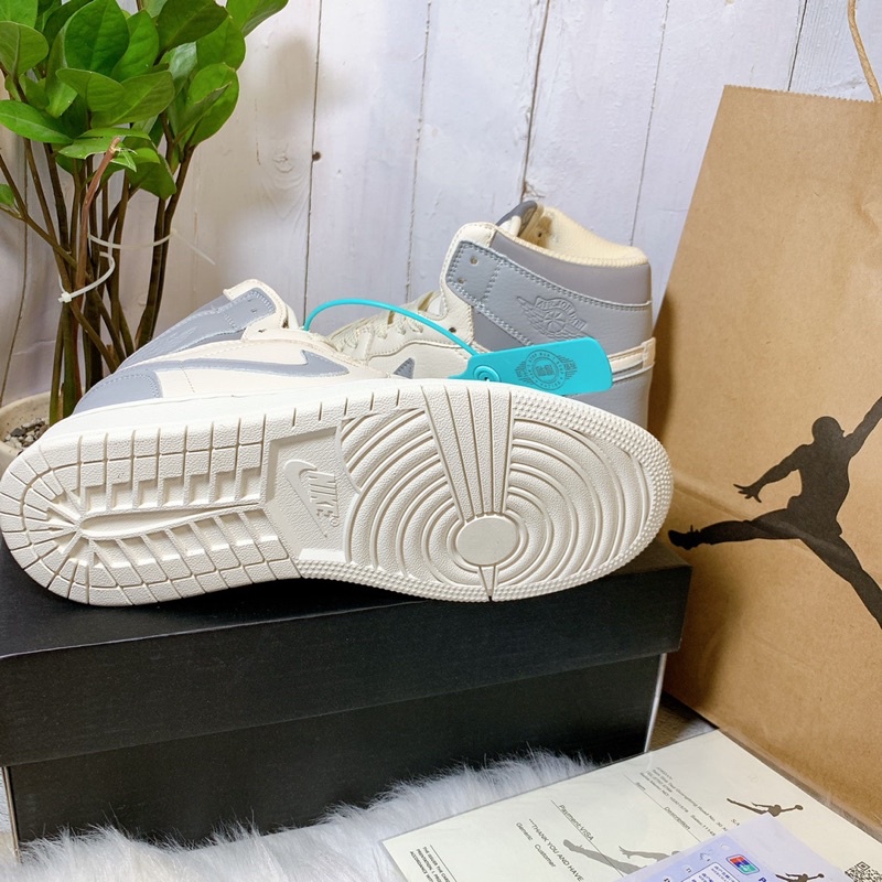 Giày thể thao sneakers kem cao da đẹp êm chất fullbox