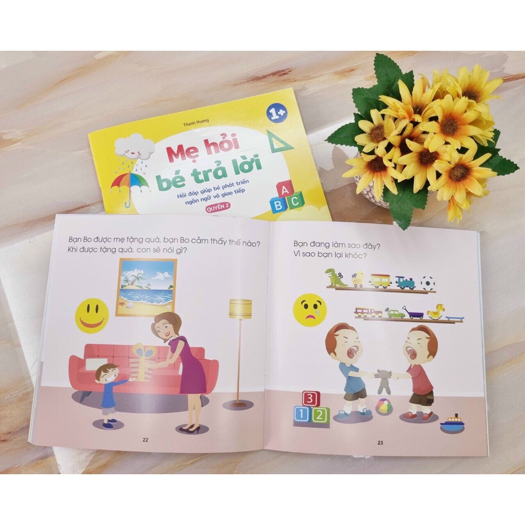 Sách - Mẹ hỏi bé trả lời, hỏi đáp giúp bé phát triển ngôn ngữ và giao tiếp