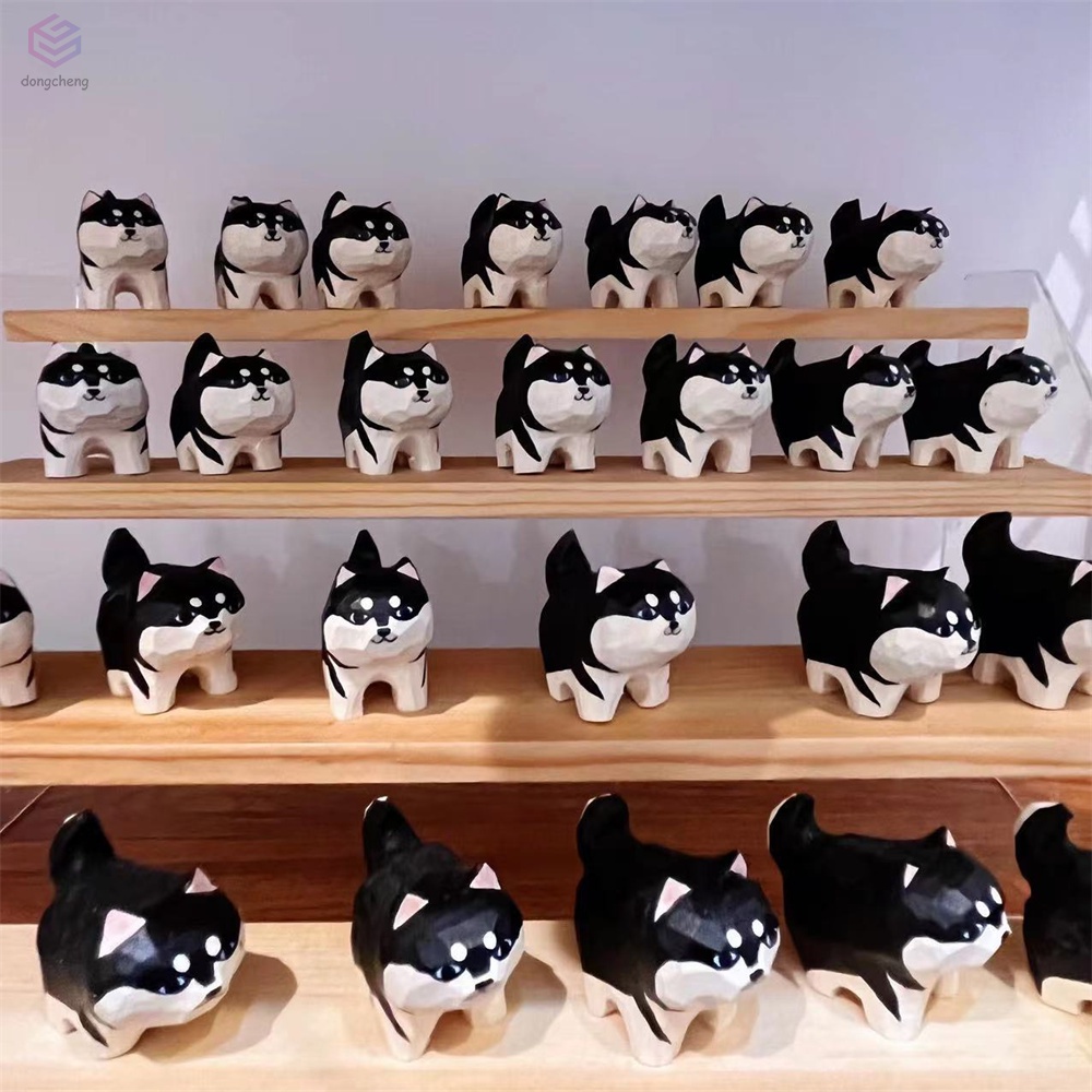 Tượng Gỗ Khắc Thủ Công Hình Chú Chó Đáng Yêu Cho Bé