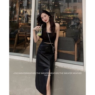 Chân váy da dáng dài xẻ đùi hot trend, Lipeo.store