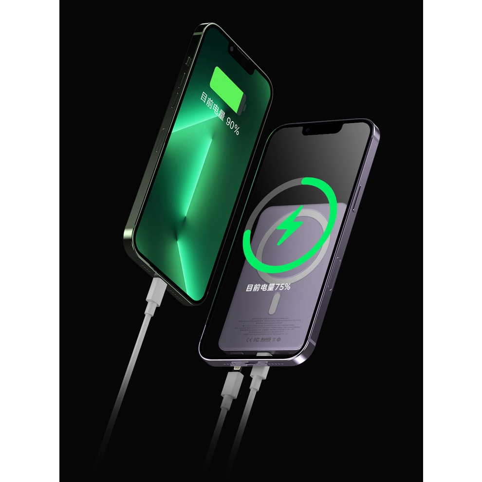 Sạc Dự Phòng 10000mAh Mag An Toàn Không Dây Cho iphone 12 13 14