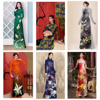 Xấp Vải Áo Dài 2 Mét Chất Lụa Pháp Latin Cao Cấp - Nhiều Mẫu Hình - Hoa Văn Đẹp Mắt, Co Giãn Ít