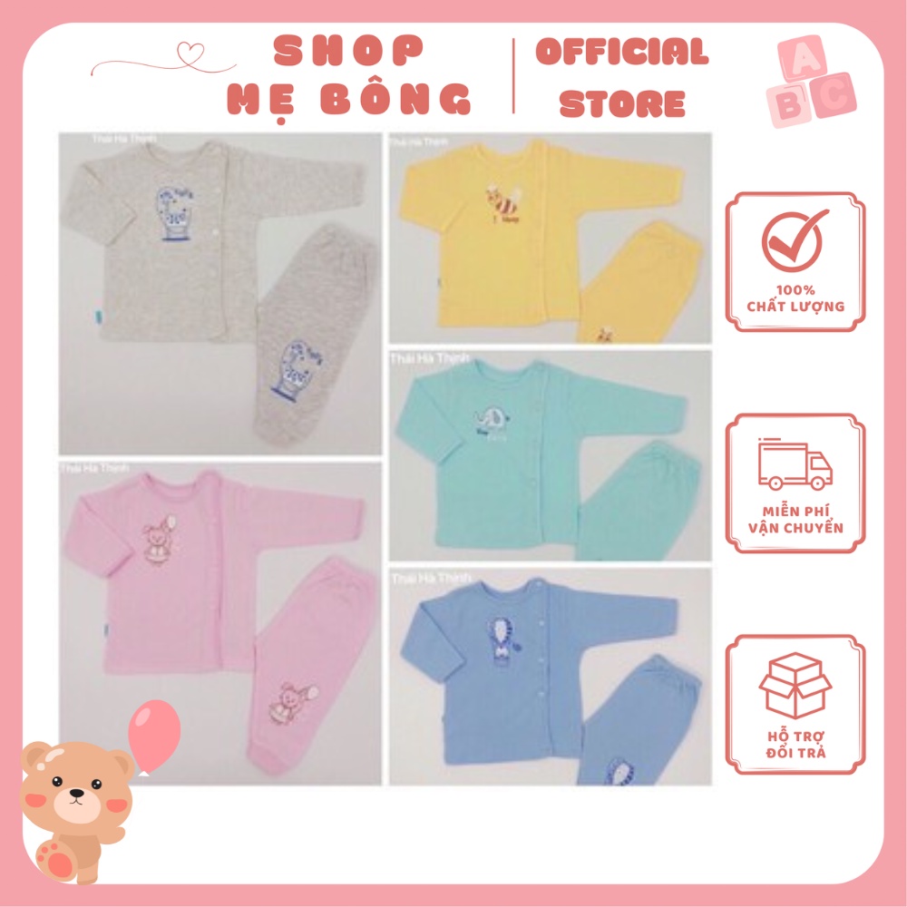 Bộ sơ sinh cotton cài lệch cho bé