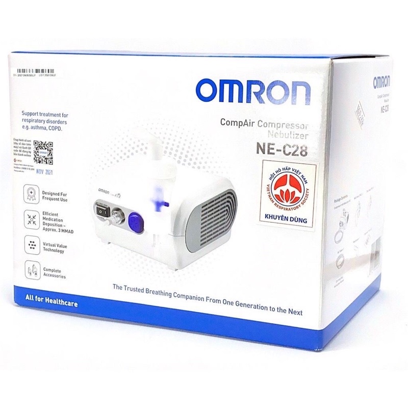 Máy xông mũi họng, khí dung OMRON NEC28 bảo hành 2 năm chính hãng