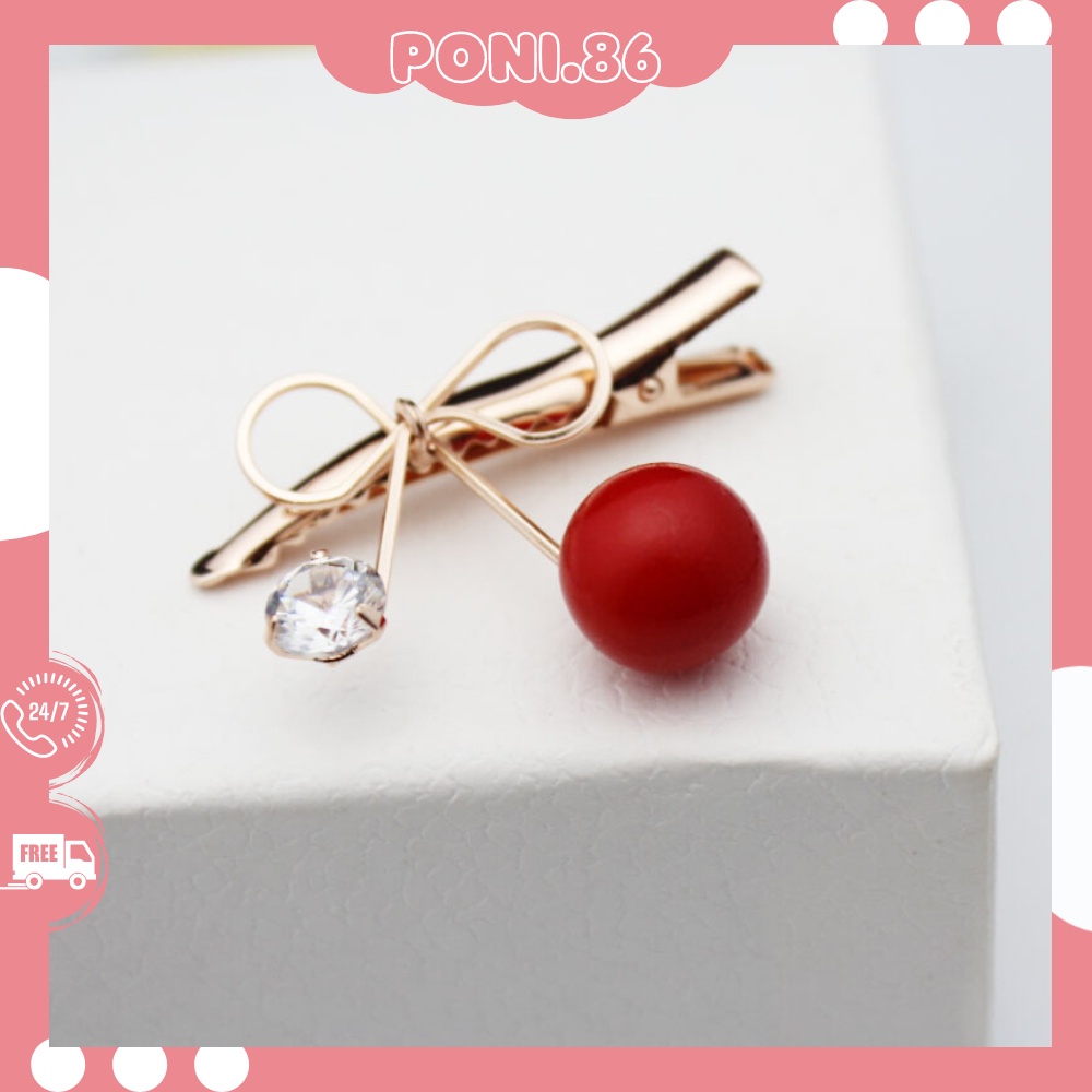 Kẹp tóc hình nơ đính đá và ngọc phong cách sang chảnh dễ phối đồ