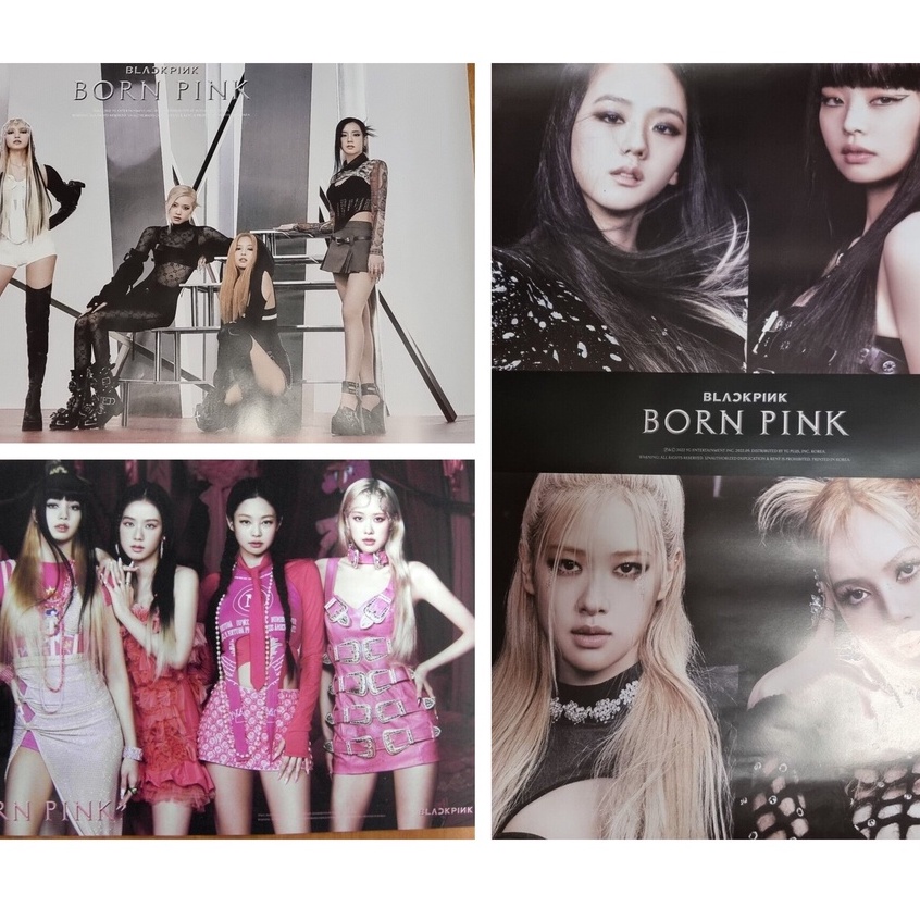 Có sẵn combo 3 poster chính hãng nhóm BLACKPINK - BORN PINK tặng kèm ống đựng